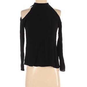 🖤 Wilfred Free Black Cold Shoulder Top – High Neckline, Size XS  🖤
